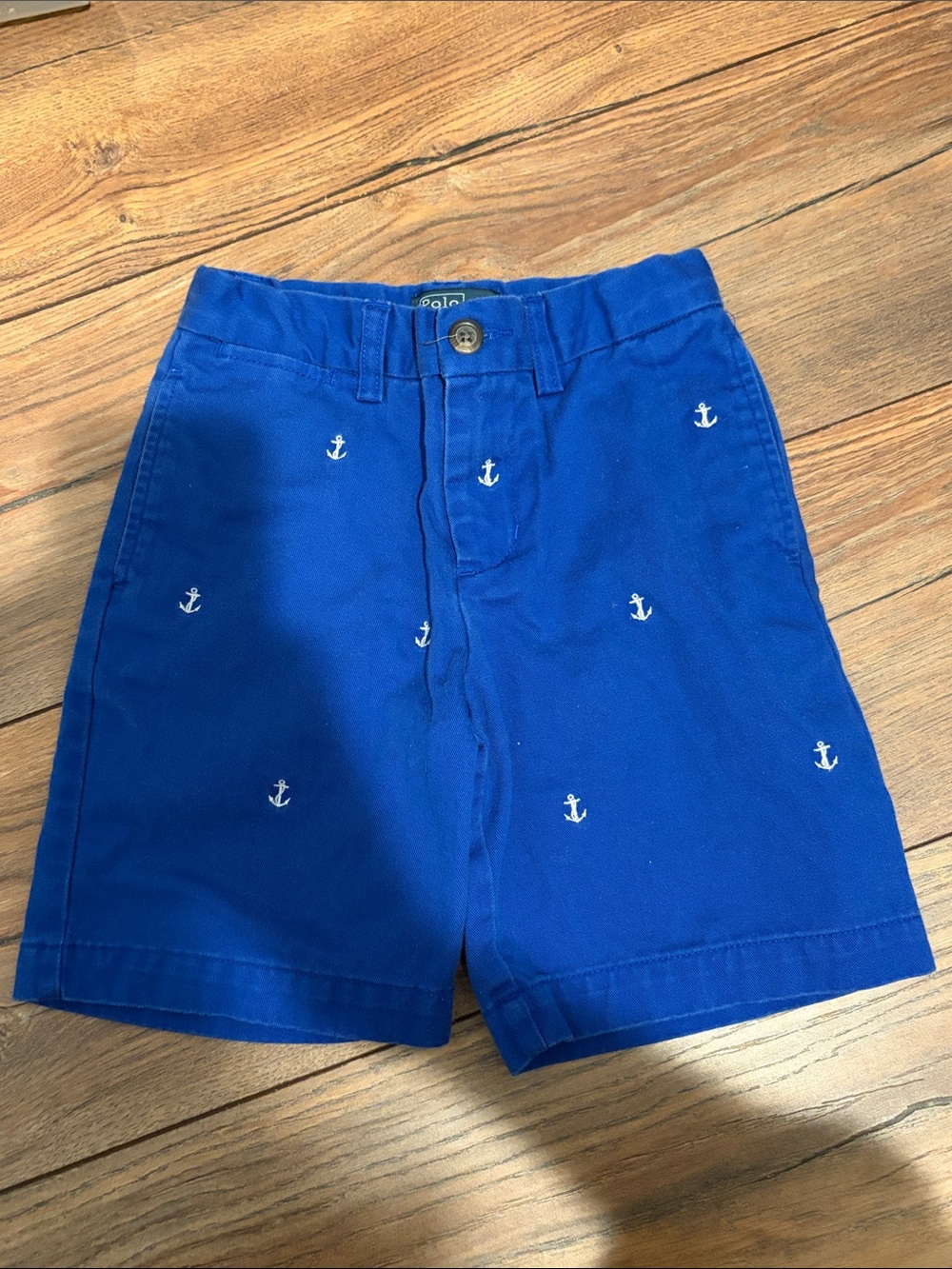 Polo by Ralph Lauren Royal Blue Anchor Embroidered Kids Shorts
